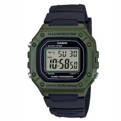 CASIO GENERAL W-218H-3AVDF Green Case Digital Watch